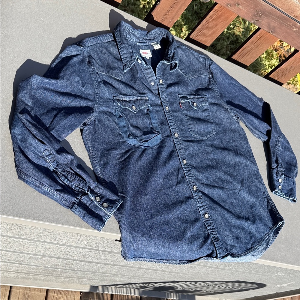 Levi's Dark Blue Denim Button-Down Shirt